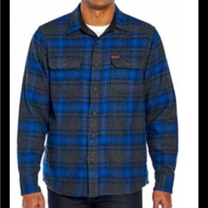 Orvis Blue and Gray Plaid Flannel Shacket